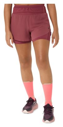 Pantalones cortos Asics Fujitrail Elite rojos para mujer