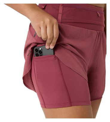 Pantalones cortos Asics Fujitrail Elite rojos para mujer