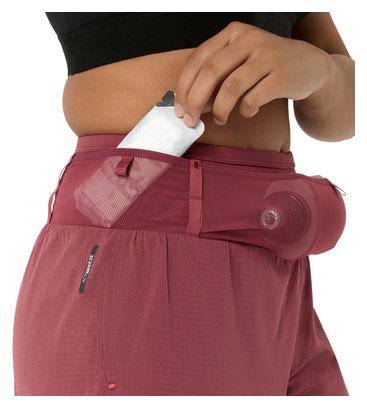 Pantalones cortos Asics Fujitrail Elite rojos para mujer