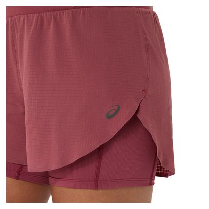Pantalones cortos Asics Fujitrail Elite rojos para mujer
