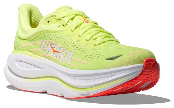 Zapatillas de running Hoka Bondi 9 amarillas/rojas para mujer