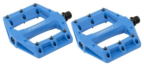 Pair of Insight Thermoplastic DU Flat Pedals Blue