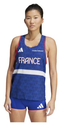 adidas Performance Adizero Team France Tank Top Blau Damen