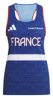 Camiseta de Tirantes adidas Performance Adizero Team France Azul Mujer