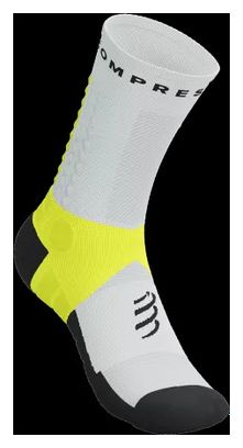 Chaussettes Compressport Ultra Trail Socks V2.0 Hight Blanc/Noir/Jaune