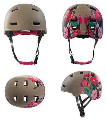 Casque vélo et skate | Fleur Grise M (54-57 cm) | Certifié EN1078