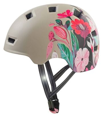 Casque vélo et skate | Fleur Grise M (54-57 cm) | Certifié EN1078