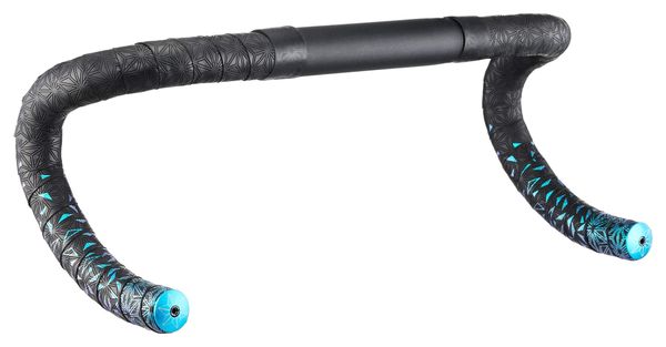 Cinta de manillar Supacaz Super Sticky Kush Star Fade azul Refractor con tapones