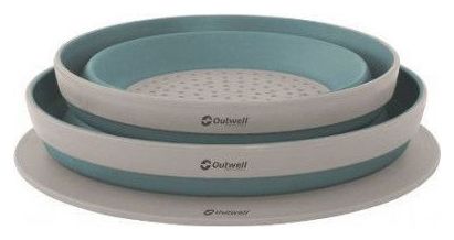 Saladier et passoire pliables Outwell Classic Bleu