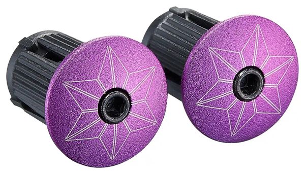 Cinta para manillar Supacaz Super Sticky Kush Star Fade Violet Refractor con tapones