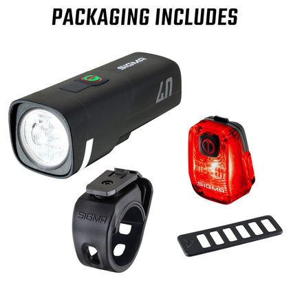 Pair of Lights Sigma Ride Safe To School Aura 40 / Hiro 10 Black