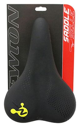 SELLE NEWTON CITY METRO MIXTE ELASTOMERE NOIR A MEMOIRE DE FORME 260x180mm