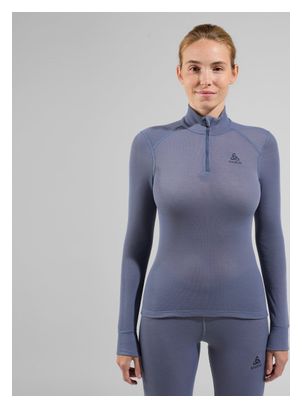 Base Layer Femme Odlo Half Zip Active Warm Gris
