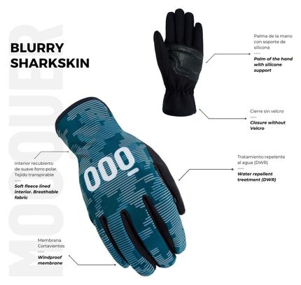 Gants de cyclisme d'hiver thermiques imperméables Blurry Sharkskin Mooquer