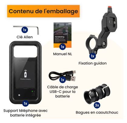 Support Téléphone pour Velo avec batterie externe