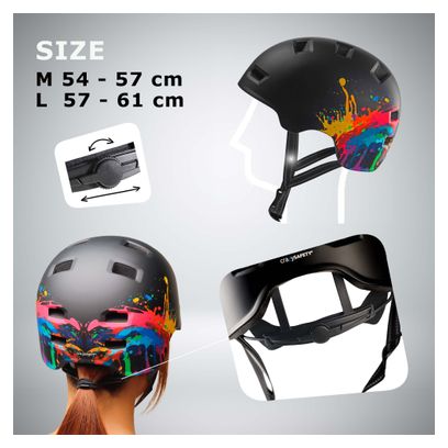 Casque vélo et skate | Splash Noir M (54-57 cm) | Certifié EN1078