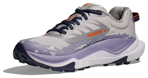 Hoka Torrent 4 Trailrunning-Schuh Grau/Blau/Orange Damen