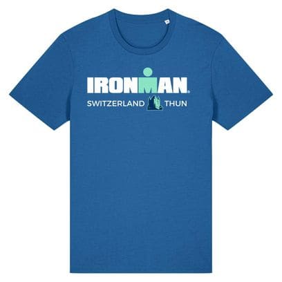 Ironman Zwitserland Korte Mouw T-Shirt Koningsblauw Heren