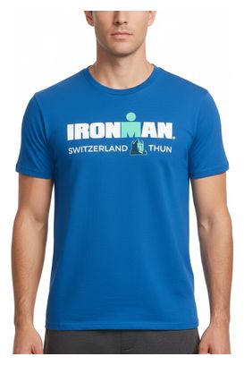 Ironman Zwitserland Korte Mouw T-Shirt Koningsblauw Heren
