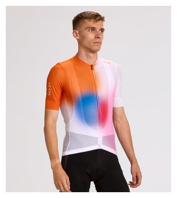 Kurzarm Trikot Le Col Pro Air Weiß/Orange/Multi