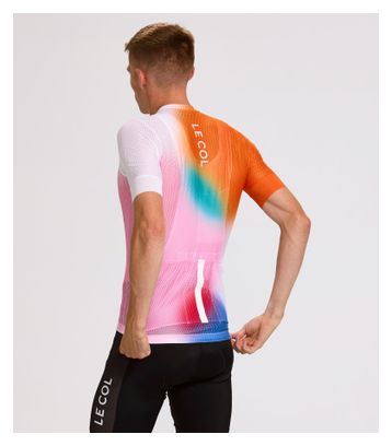 Kurzarm Trikot Le Col Pro Air Weiß/Orange/Multi