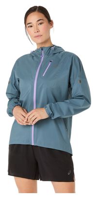 Giacca impermeabile Asics Fujitrail Elite grigia da donna