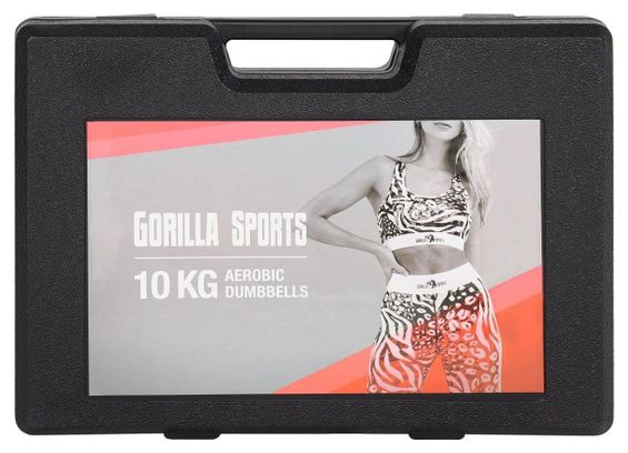 Set d'haltères fitness de 10 kg + coffret de rangement