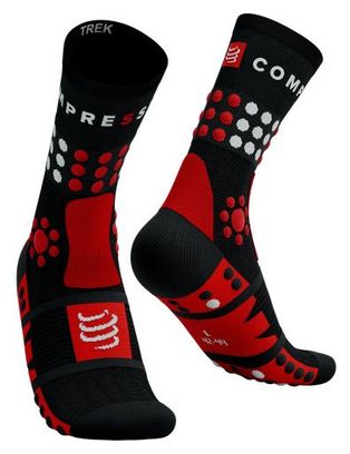 Chaussettes Compressport Trekking Socks Noir/Rouge/Blanc
