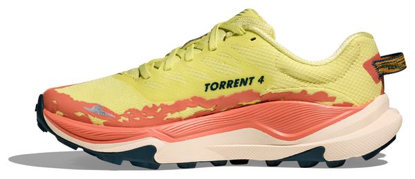 Hoka Torrent 4 Yellow/Corail Women's Trail Shoes