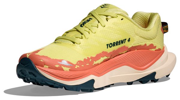 Hoka Torrent 4 Yellow/Corail Women's Trail Shoes