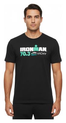 Ironman 70.3 Vichy Zwart Korte Mouw T-Shirt voor Mannen