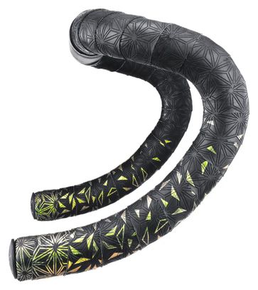 Supacaz Super Sticky Kush Star Fade Lenkerband in Smaragdgrün mit Refractor-Effekt und Endkappen
