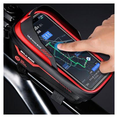Sacoche de cadre vélo rigide EVA+PU avec écran tactile TPU pour smartphone