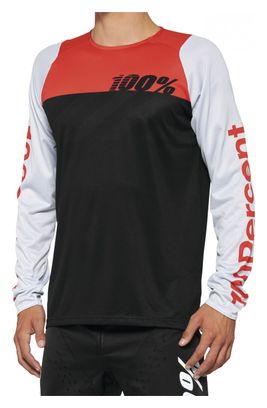 R-Core 100% Long Sleeve Jersey Black / Racer Red