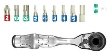 WERA | Coffret Cliquet + 2 Porte-embouts + 35 Embouts et Douilles