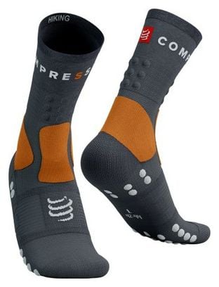 Chaussettes Compressport Hiking Socks Gris/Orange