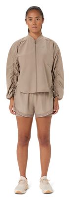 Asics Nagino Run 2-in-1-Shorts, beige, für Damen