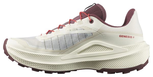 Chaussures Trail Salomon Genesis 2 Blanc/Rouge Femme
