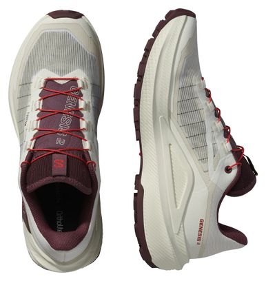 Chaussures Trail Salomon Genesis 2 Blanc/Rouge Femme