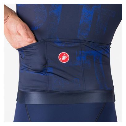 Castelli Remco Aero Bullet 8S Men's Short Sleeve Jersey Blue/Gold