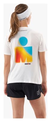 Maillot de manga corta Compressport Training Ironman 2025 White para mujer