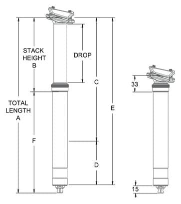 OneUp Dropper Post V2 Tija de sillín telescópica Paso interno 120 mm Negro (Sin control)