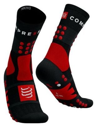 Chaussettes Compressport Hiking Socks Noir/Rouge/Blanc