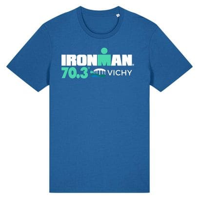 T-Shirt Manches Courtes Ironman 70.3 Vichy Bleu Royal Homme