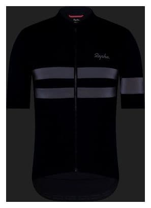 Kurzarm Trikot Rapha Brevet Jersey Schwarz Herren