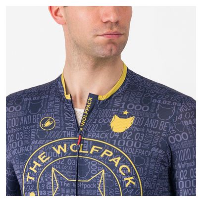 Maillot Castelli Wolfpack 1000 Victory Hombre manga corta Azul/Dorado