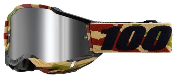 100% Accuri 2 Mission Camo Mask / Silver Flash Mirror Glasses