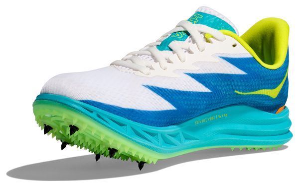 Hoka Crescendo MD White Blue Green Unisex Track &amp; Field Shoes