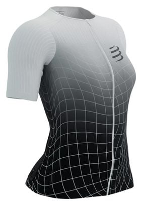 Compressport Tri Postural Aero SS Top Kurzarmtrikot Damen Schwarz / Weiß