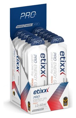 Etixx Gel énergétique Double Carb Pro Line Pêche 12x60ml